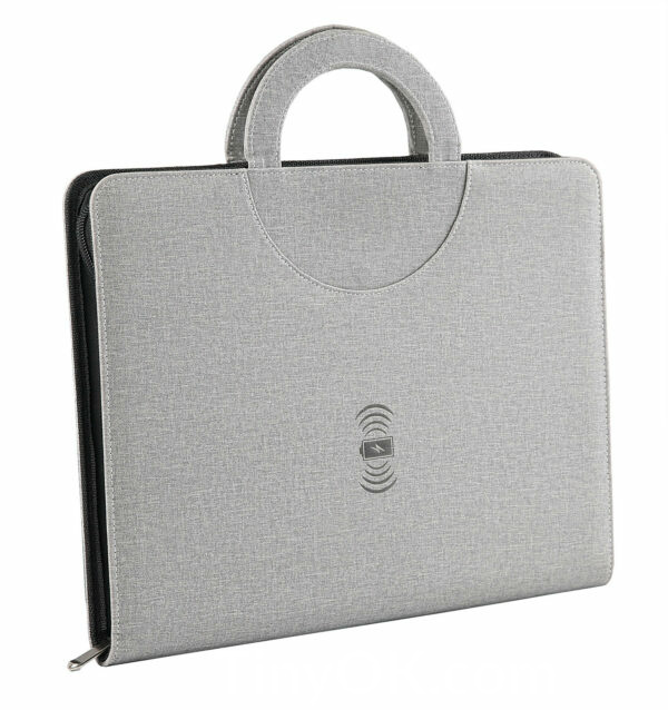 Business A4 Organizer with Wireless Charger and Built-in Power Bank - Image 4