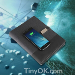 Notebook with Power Bank and Wireless Charger